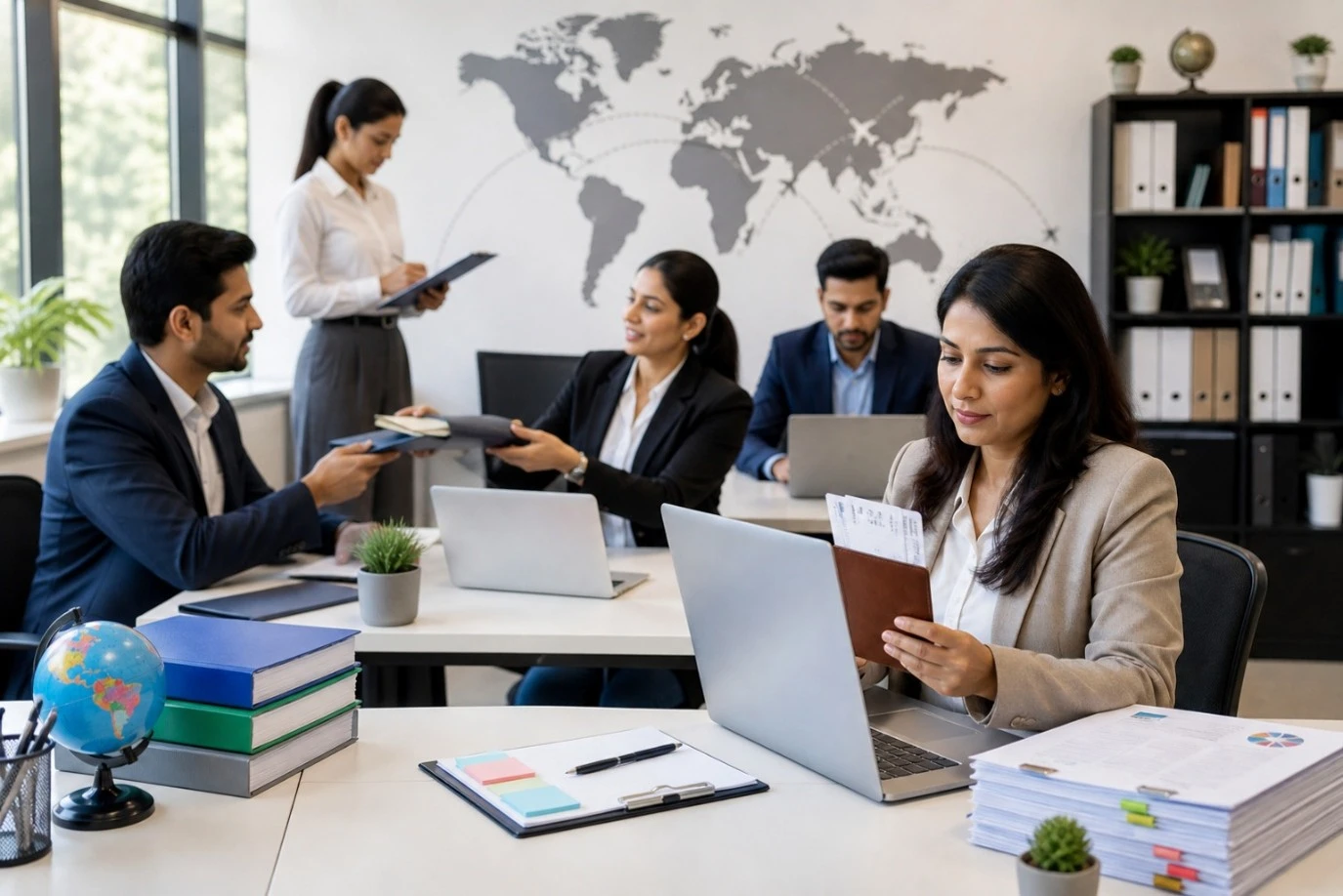 Visa case management process from employee documentation to visa approval